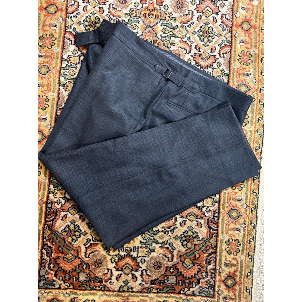 Tom Ford Black Marl Mohair Wool Trousers 58R 42 Waist 29 inseam
